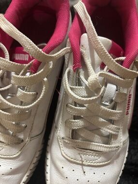 Puma White and Pink Kids' Sneakers